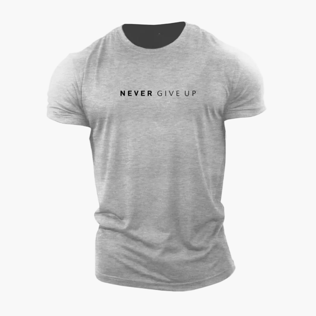 Męski t-shirt z motywującym napisem – sport i rekreacja