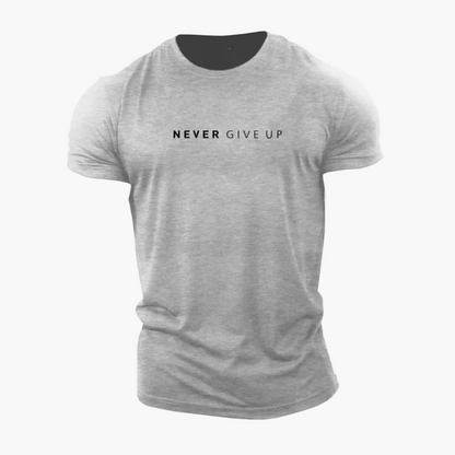 Męski t-shirt z motywującym napisem – sport i rekreacja