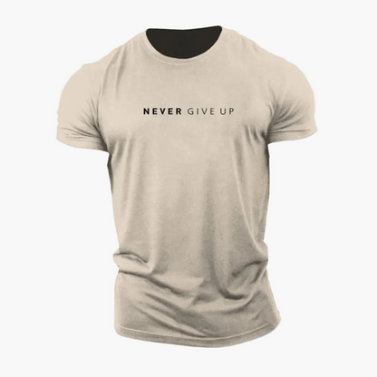 Męski t-shirt z motywującym napisem – sport i rekreacja