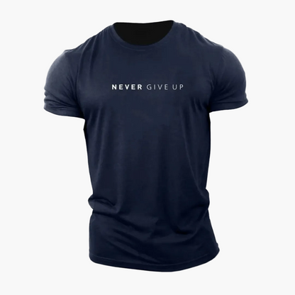 Męski t-shirt z motywującym napisem – sport i rekreacja