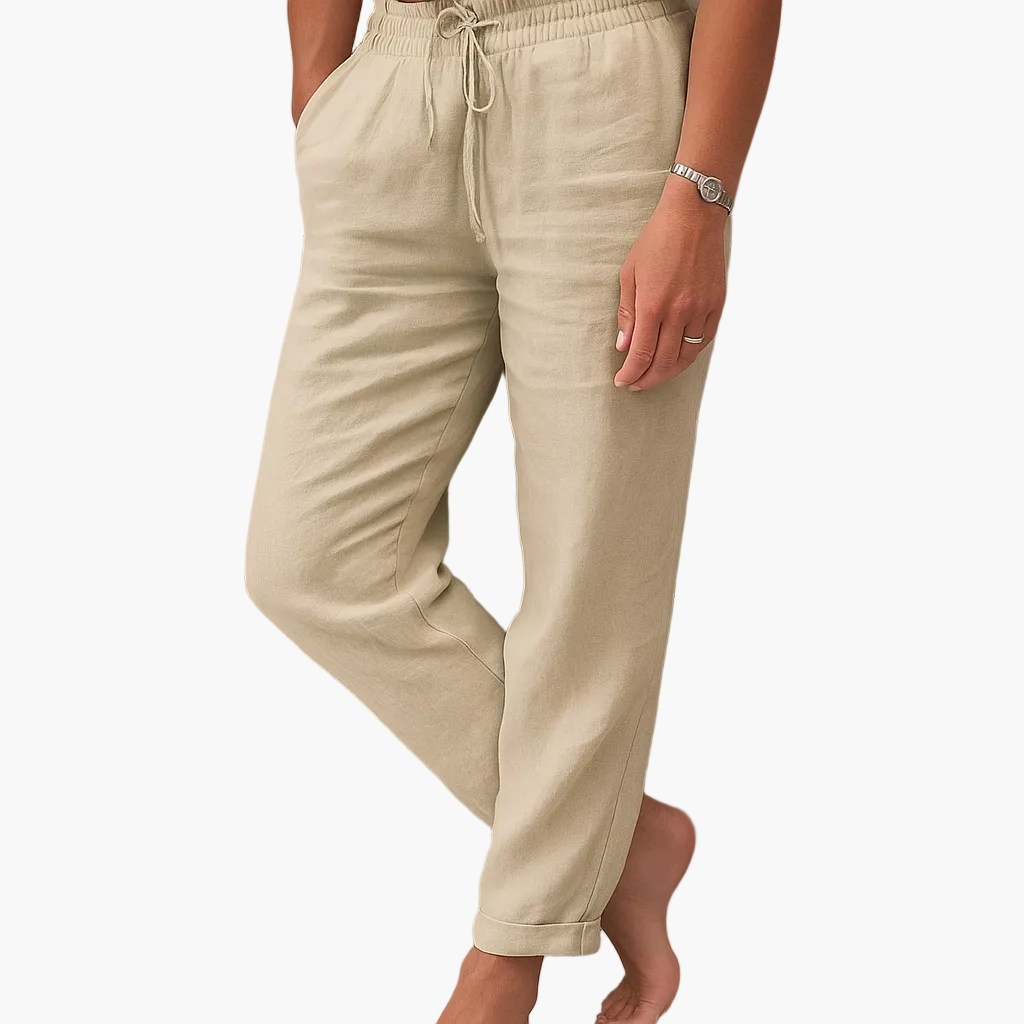 Pantalon de loisirs femme avec cordon de serrage – Style décontracté pour le quotidien et les vacances