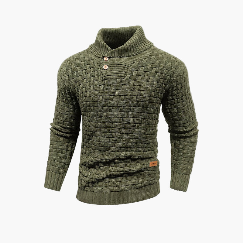 Maglione da uomo a maglia con collo alto – Maglione casual elegante per autunno e inverno