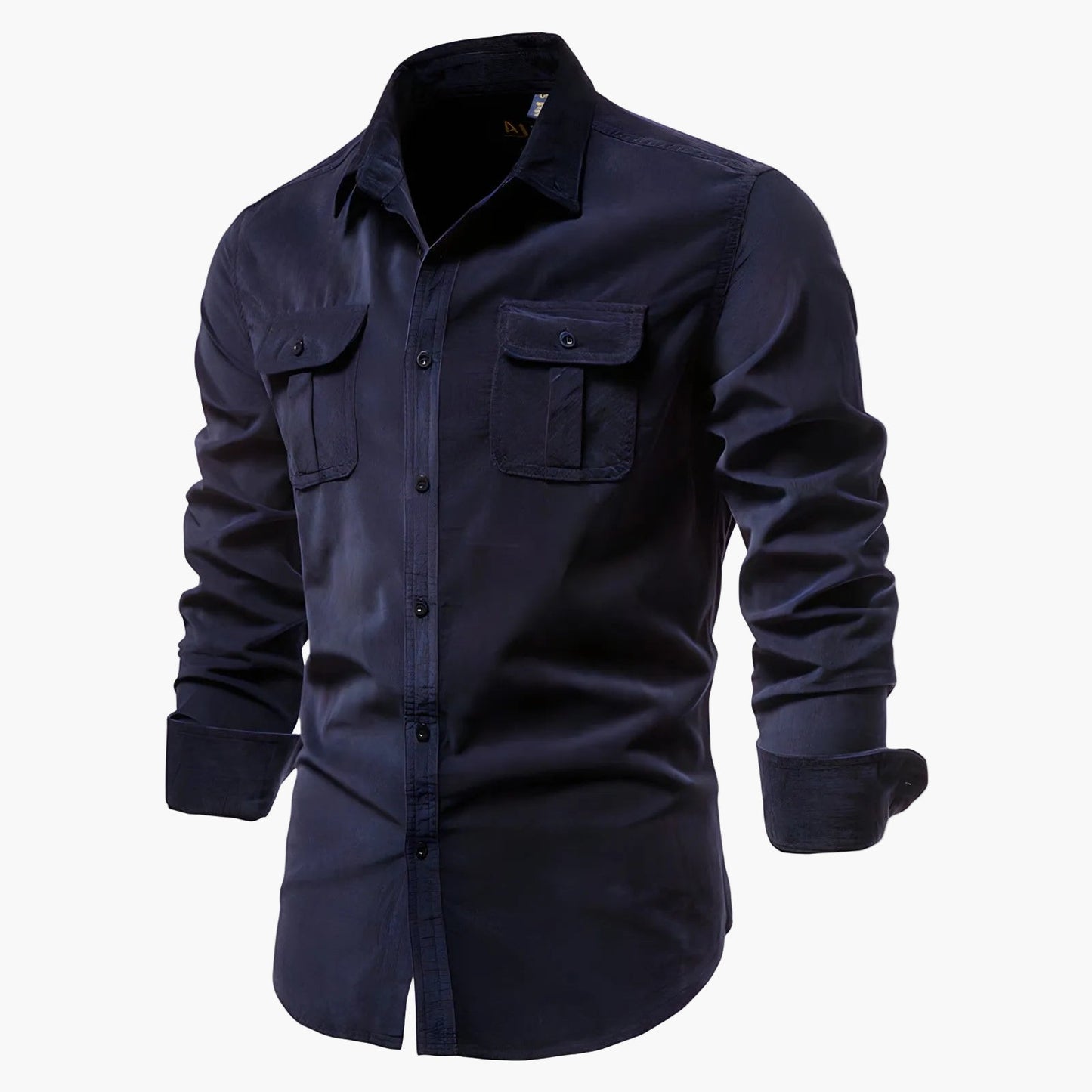 Camicia Uomo Manica Lunga Casual con Tasche sul Petto – Camicia Slim Fit Moderna per Quotidiano e Ufficio
