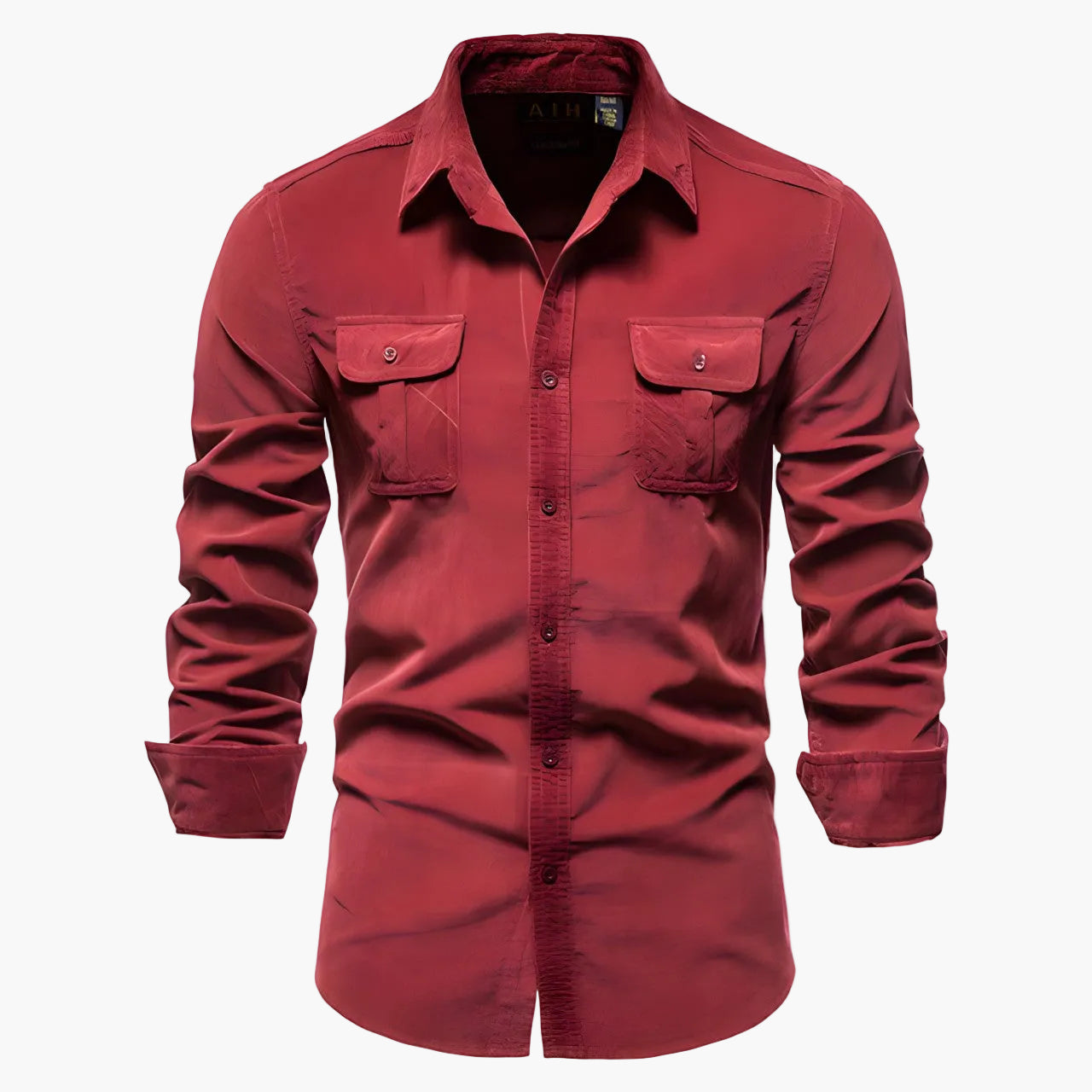 Camicia Uomo Manica Lunga Casual con Tasche sul Petto – Camicia Slim Fit Moderna per Quotidiano e Ufficio