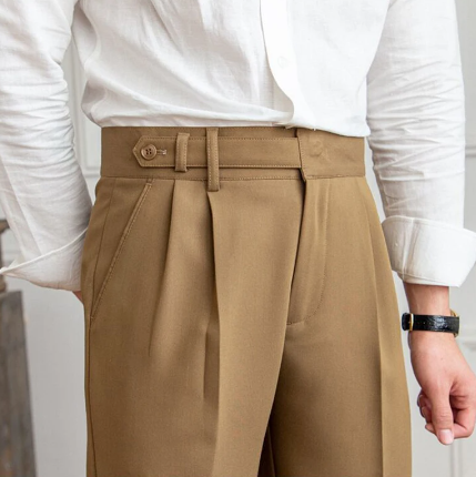 Pantalon met rechte pijpen en zakken voor heren