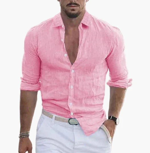 Heren Vrijetijd Overhemd Slim Fit – Stijlvol Zomerhemd voor Kantoor, Vakantie & Dagelijks Gebruik