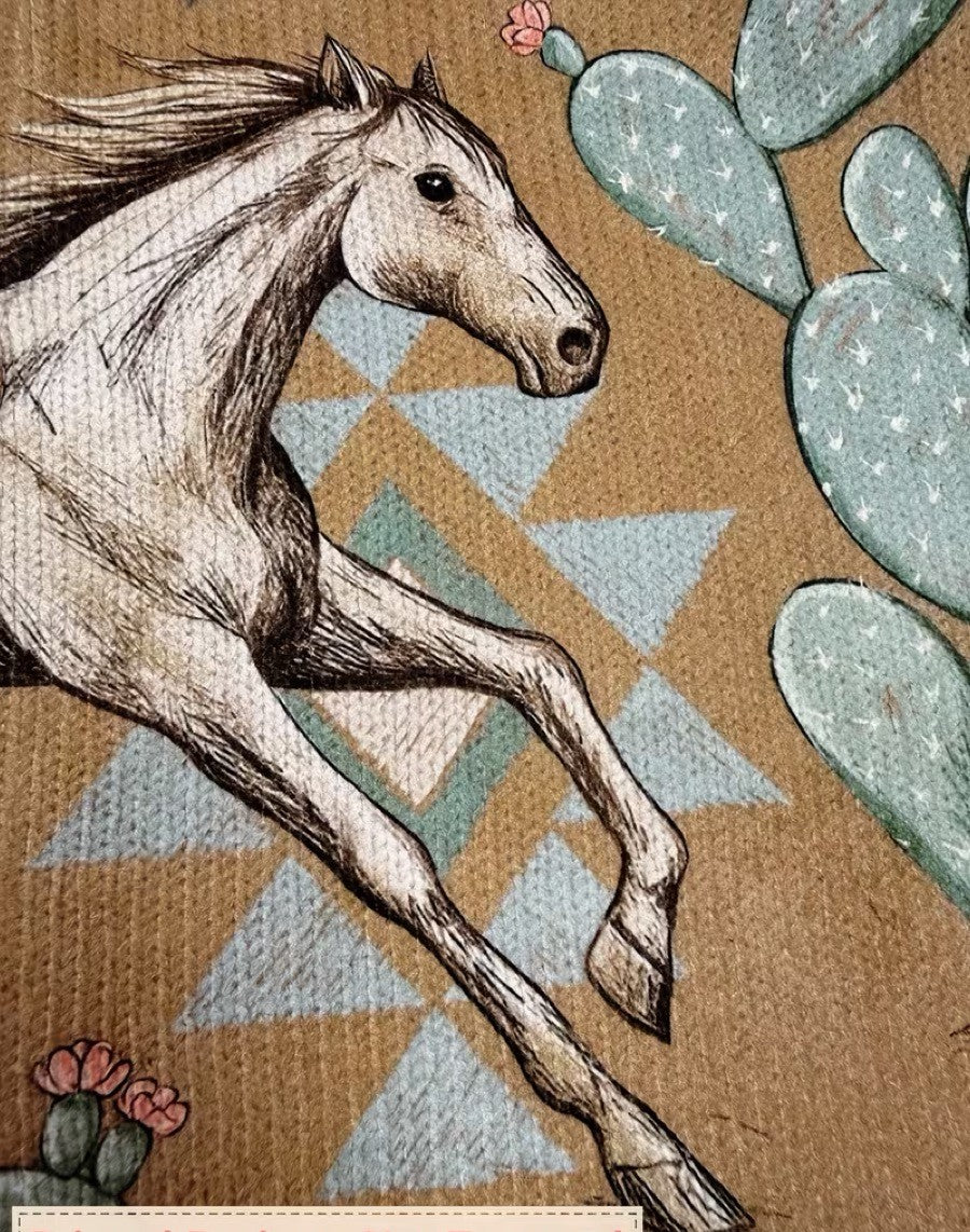 Vest voor dames met paarden- en cactusmotief in westernstijl