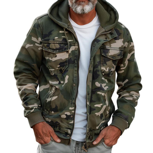 Heren cargo-jas Emiliano in camouflage-stijl voor outdoor & streetwear