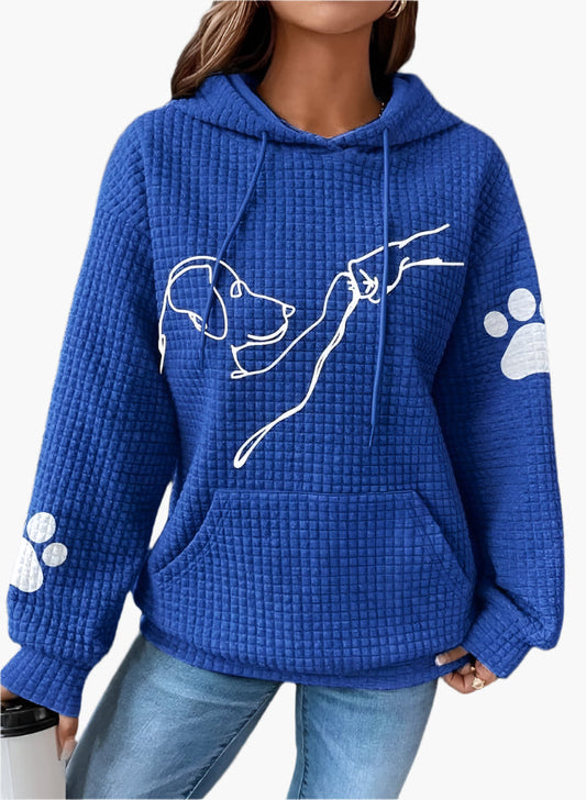 Felpa con cappuccio da donna con motivo di cane – Hoodie comodo per amanti dei cani, tempo libero e tutti i giorni