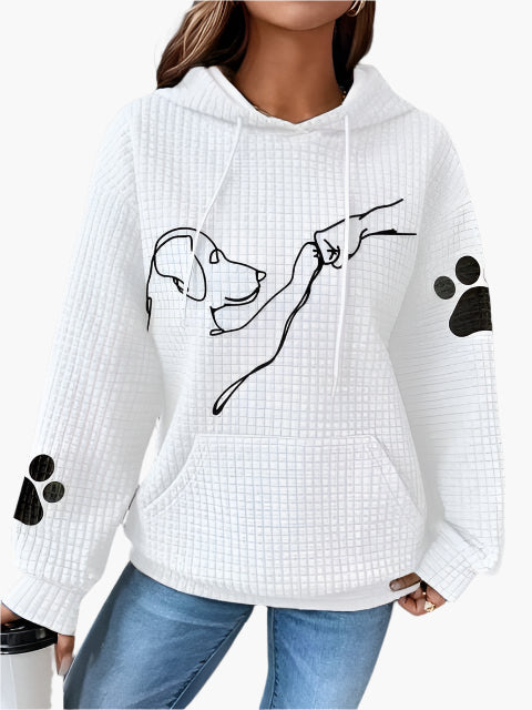 Damen Kapuzenpullover mit Hundemotiv – Bequemer Hoodie für Hundeliebhaber, Freizeit & Alltag