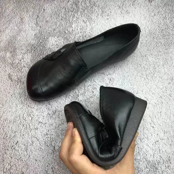Dame behagelige slip-ons med sløjfedetalje – elegante ortopædiske sko til hverdag og kontor