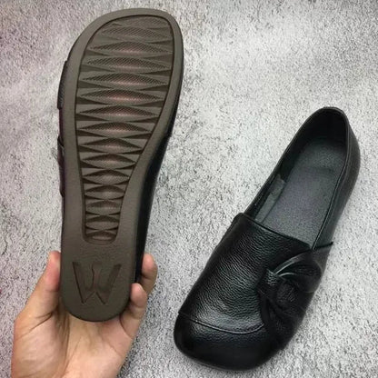 Dame behagelige slip-ons med sløjfedetalje – elegante ortopædiske sko til hverdag og kontor