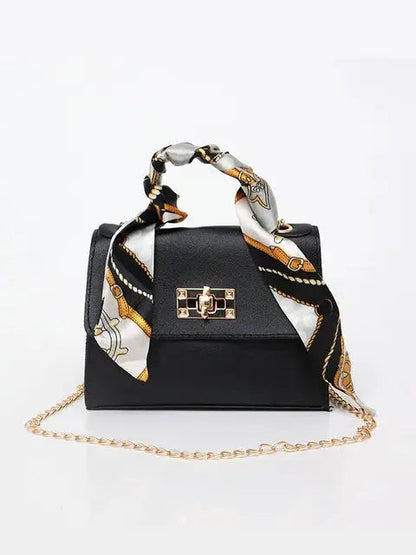 Borsa da donna con manico a sciarpa e tracolla a catena – Elegante borsa a spalla per tutti i giorni e eventi