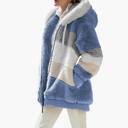 Veste d'hiver femme avec capuche et fermeture éclair – Manteau de loisirs tendance pour les jours froids