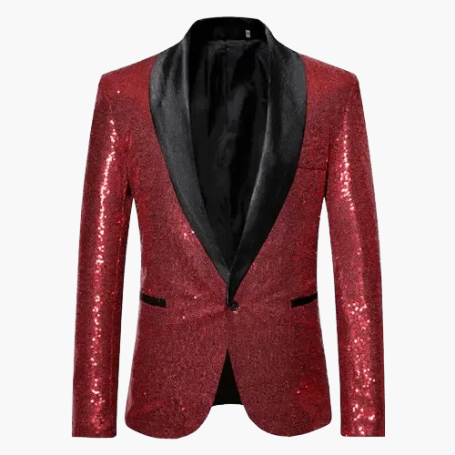 Veste de smoking pailletée pour hommes pour occasions festives – Blazer de soirée élégant avec sequins