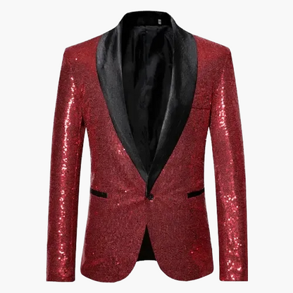 Veste de smoking pailletée pour hommes pour occasions festives – Blazer de soirée élégant avec sequins