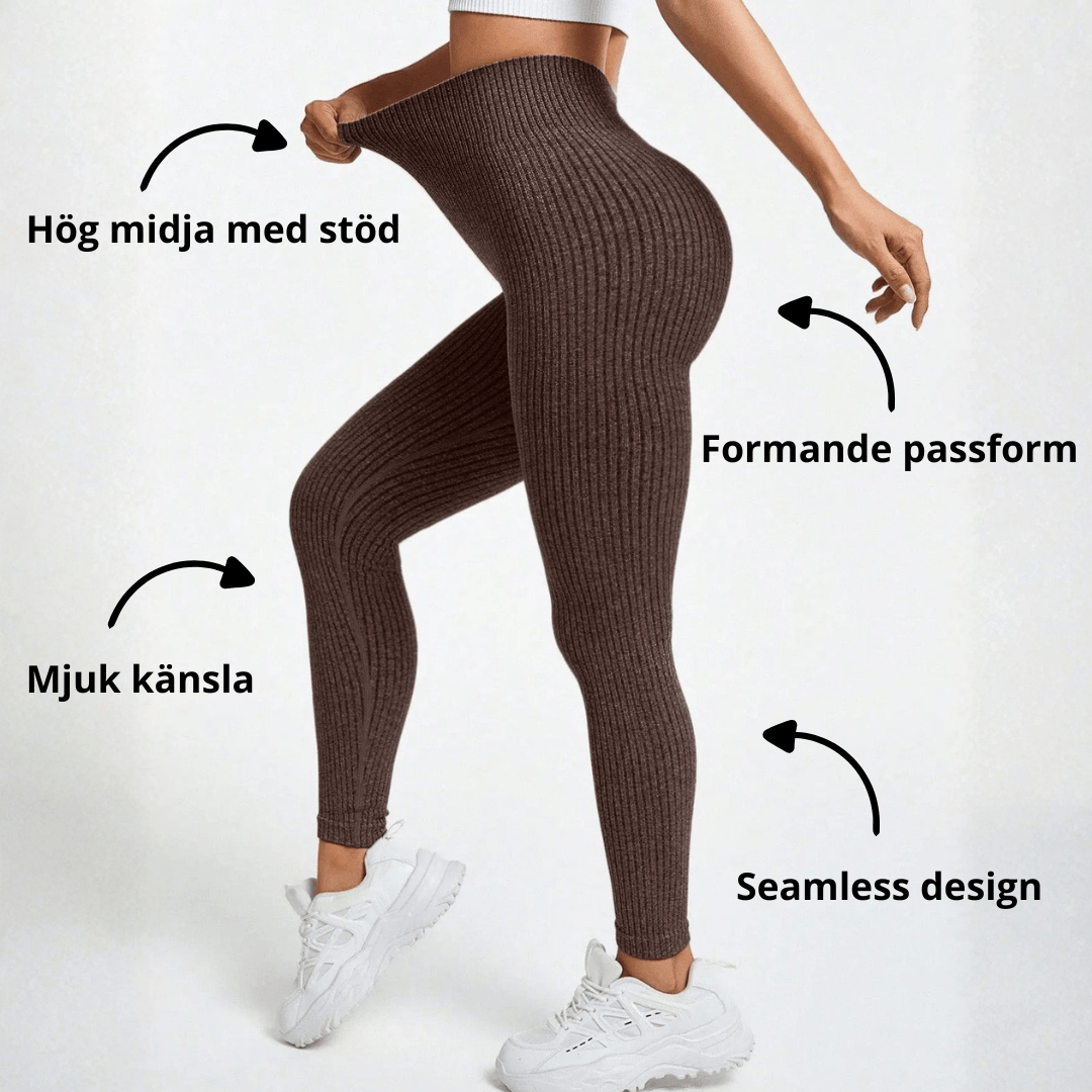 Damen Seamless Sport-Leggings mit hohem Bund – Figurformend & Komfortabel für Fitness und Alltag