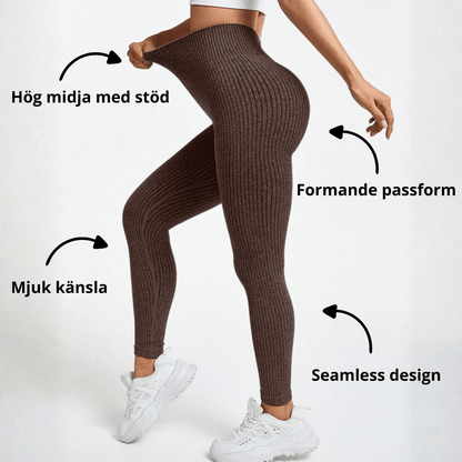 Damen Seamless Sport-Leggings mit hohem Bund – Figurformend & Komfortabel für Fitness und Alltag