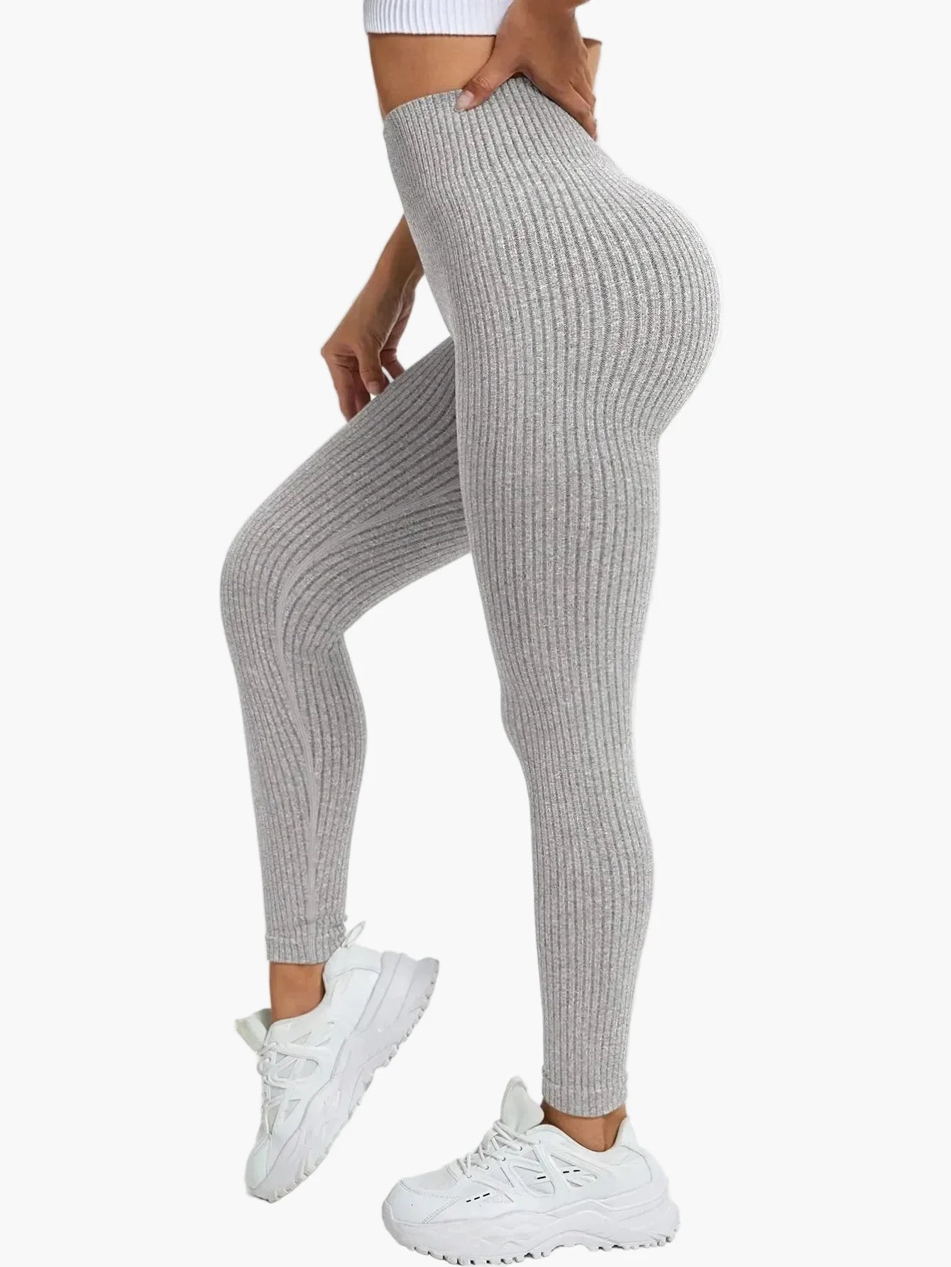 Damen Seamless Sport-Leggings mit hohem Bund – Figurformend & Komfortabel für Fitness und Alltag