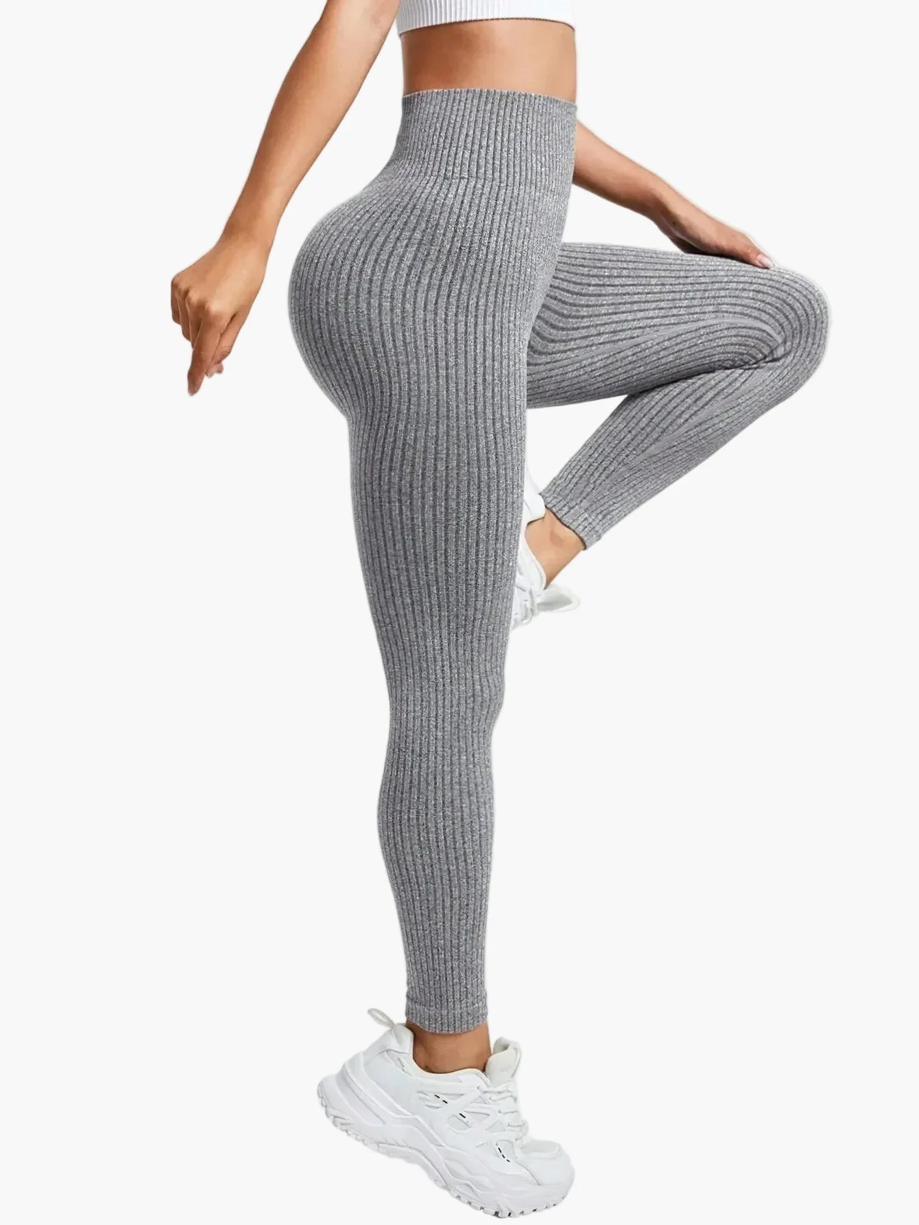 Damen Seamless Sport-Leggings mit hohem Bund – Figurformend & Komfortabel für Fitness und Alltag