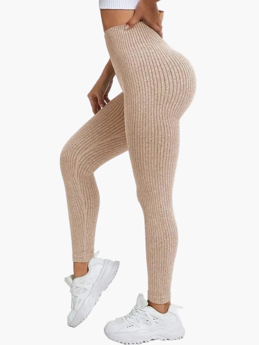 Damen Seamless Sport-Leggings mit hohem Bund – Figurformend & Komfortabel für Fitness und Alltag