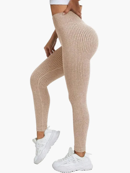 Damen Seamless Sport-Leggings mit hohem Bund – Figurformend & Komfortabel für Fitness und Alltag