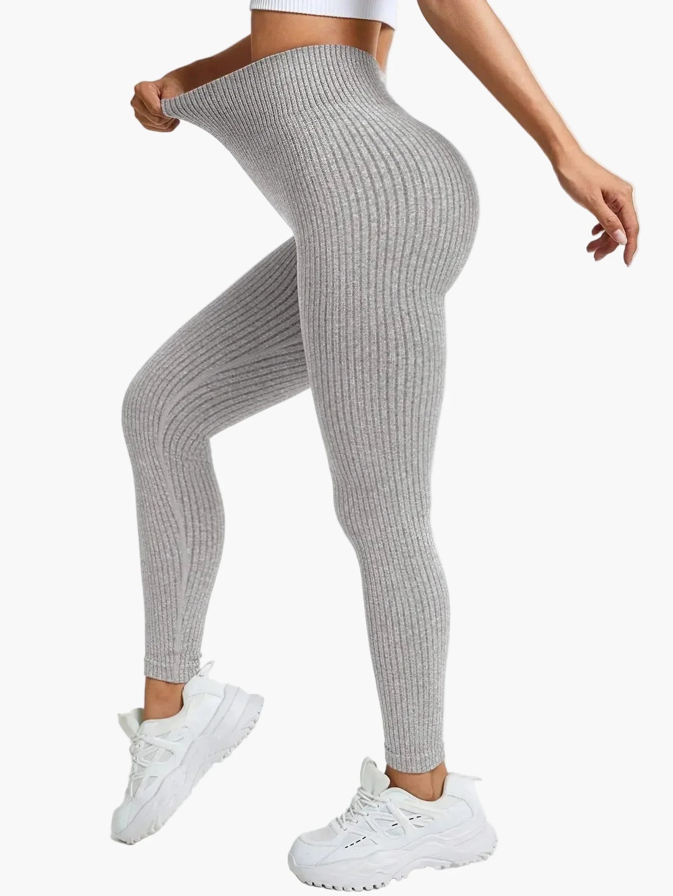 Damen Seamless Sport-Leggings mit hohem Bund – Figurformend & Komfortabel für Fitness und Alltag