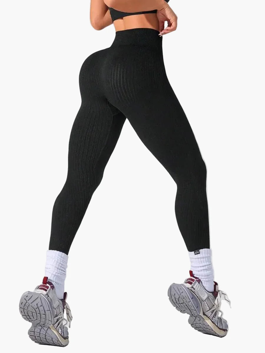 Damen Seamless Sport-Leggings mit hohem Bund – Figurformend & Komfortabel für Fitness und Alltag