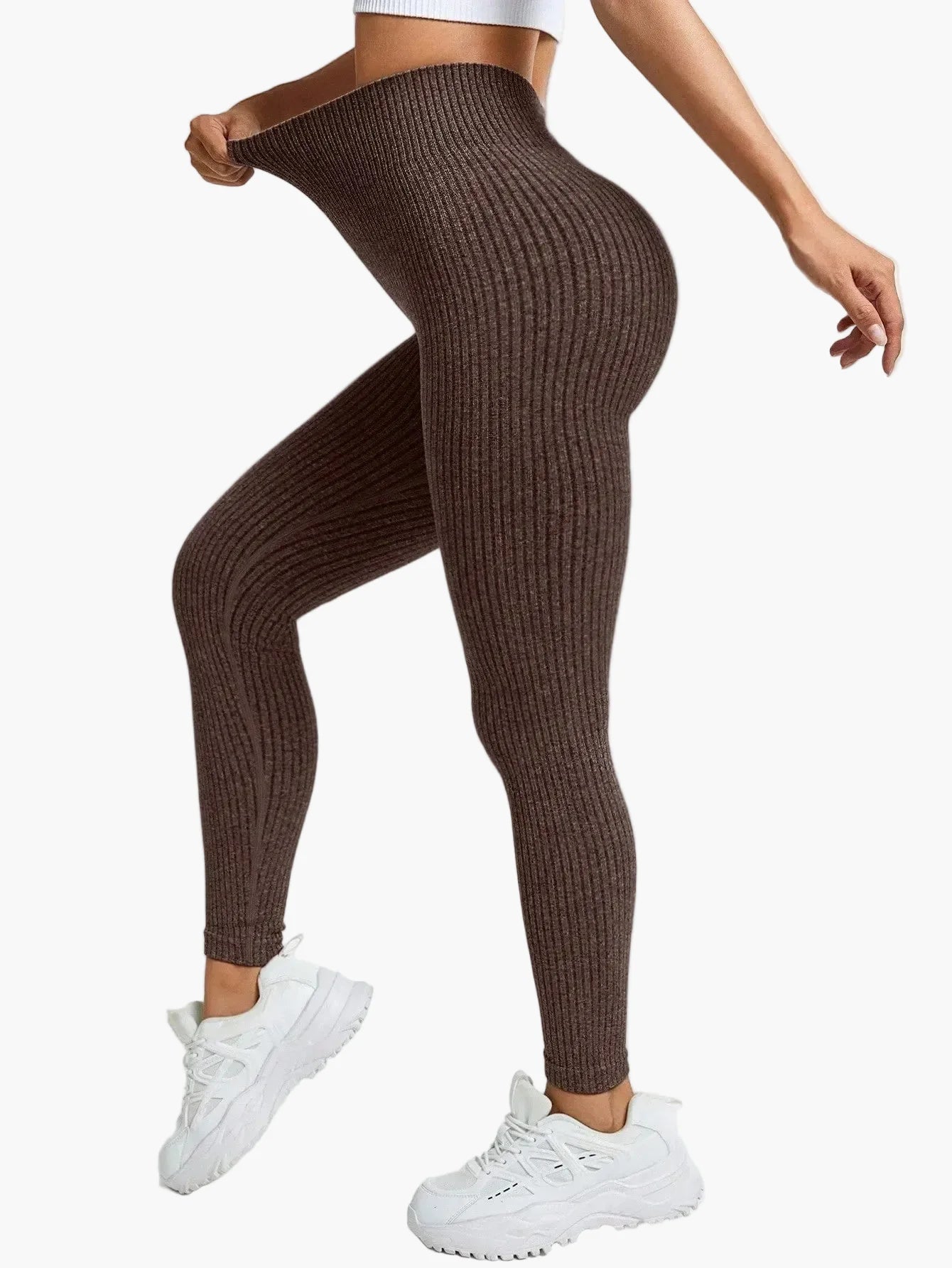 Damen Seamless Sport-Leggings mit hohem Bund – Figurformend & Komfortabel für Fitness und Alltag