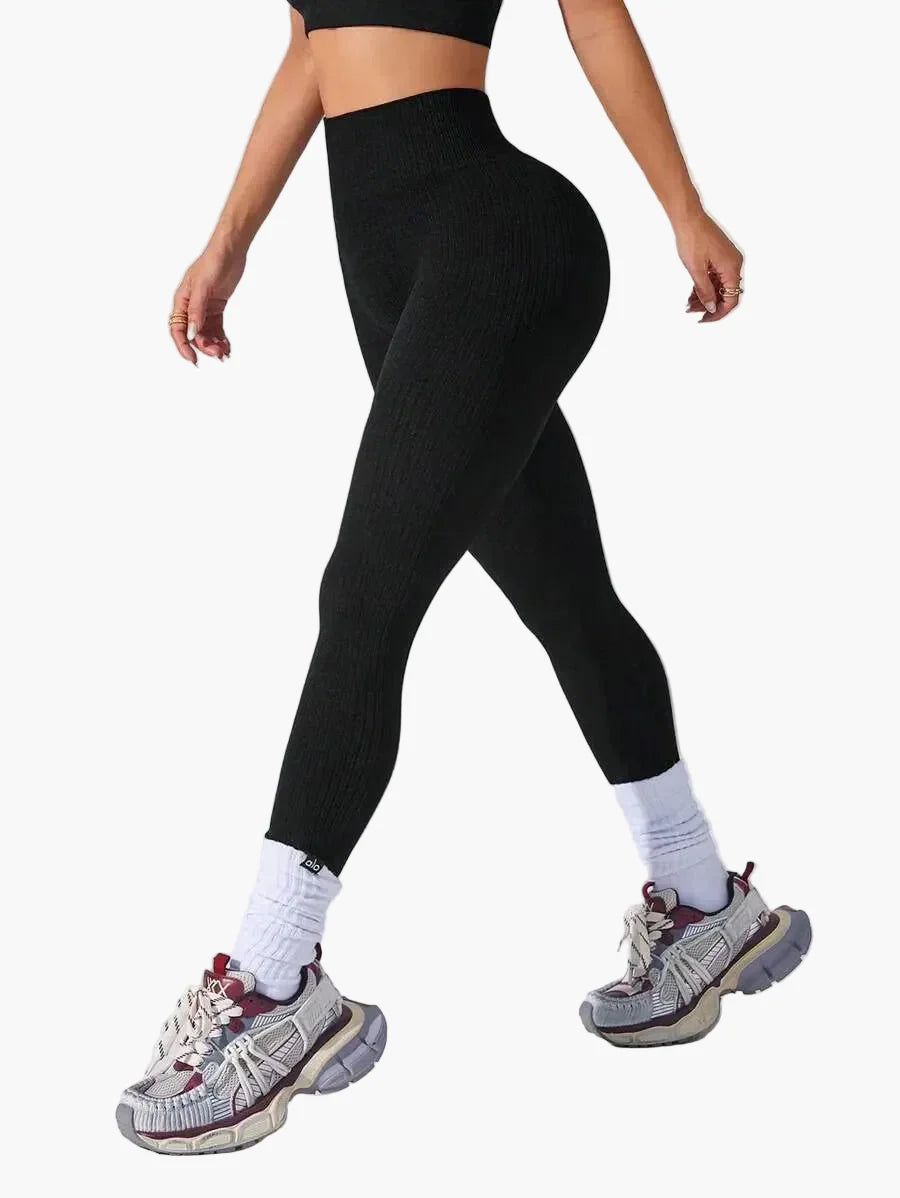 Damen Seamless Sport-Leggings mit hohem Bund – Figurformend & Komfortabel für Fitness und Alltag