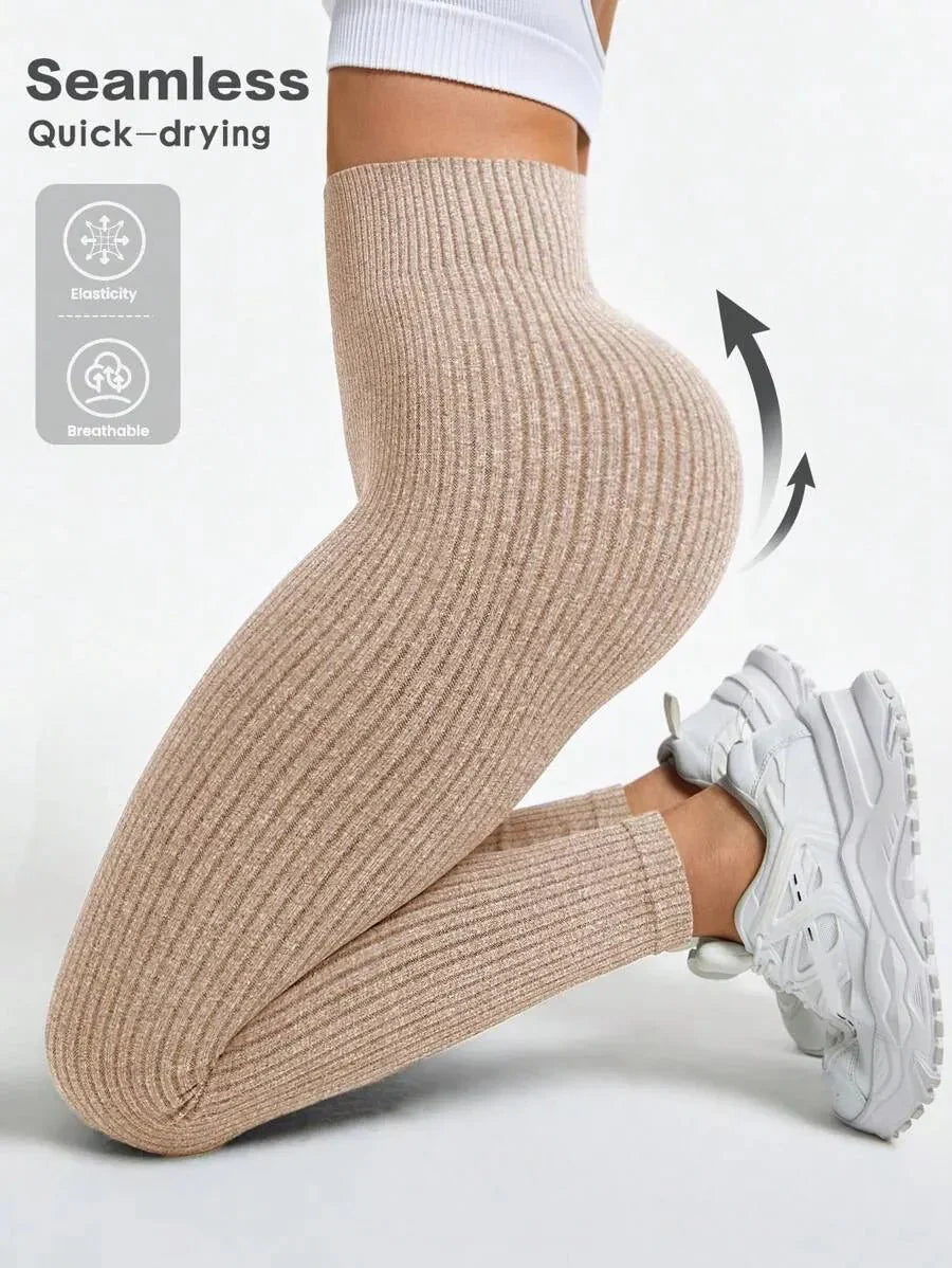 Damen Seamless Sport-Leggings mit hohem Bund – Figurformend & Komfortabel für Fitness und Alltag