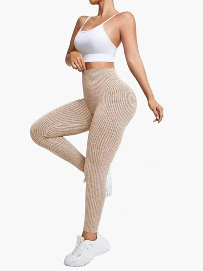 Damen Seamless Sport-Leggings mit hohem Bund – Figurformend & Komfortabel für Fitness und Alltag