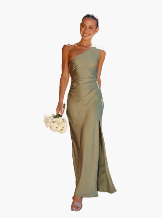 Vestido de noche para mujer One-Shoulder elegante para ocasiones festivas