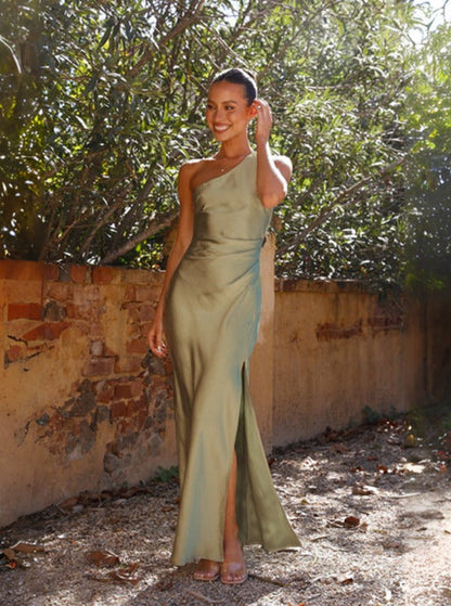 Robe de soirée femme asymétrique une épaule élégante pour occasions festives