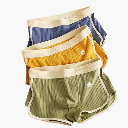 Damen Retro Sportliche Ripp-Slips 3er-Pack – Komfortable Unterwäsche für Alltag und Freizeit