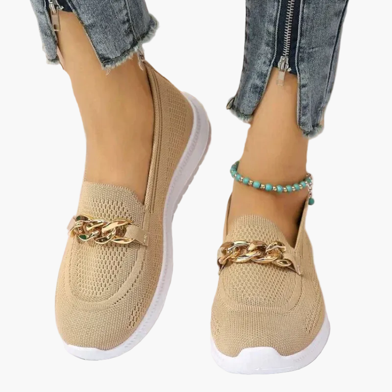 Damen Slipper mit Ketten-Detail – Bequeme Alltagsschuhe für Freizeit und Büro