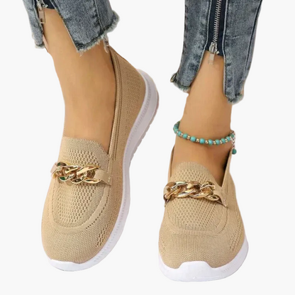 Damen Slipper mit Ketten-Detail – Bequeme Alltagsschuhe für Freizeit und Büro