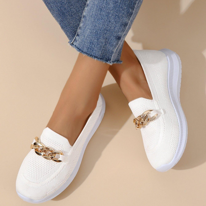 Damen Slipper mit Ketten-Detail – Bequeme Alltagsschuhe für Freizeit und Büro