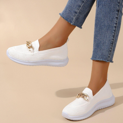 Damen Slipper mit Ketten-Detail – Bequeme Alltagsschuhe für Freizeit und Büro