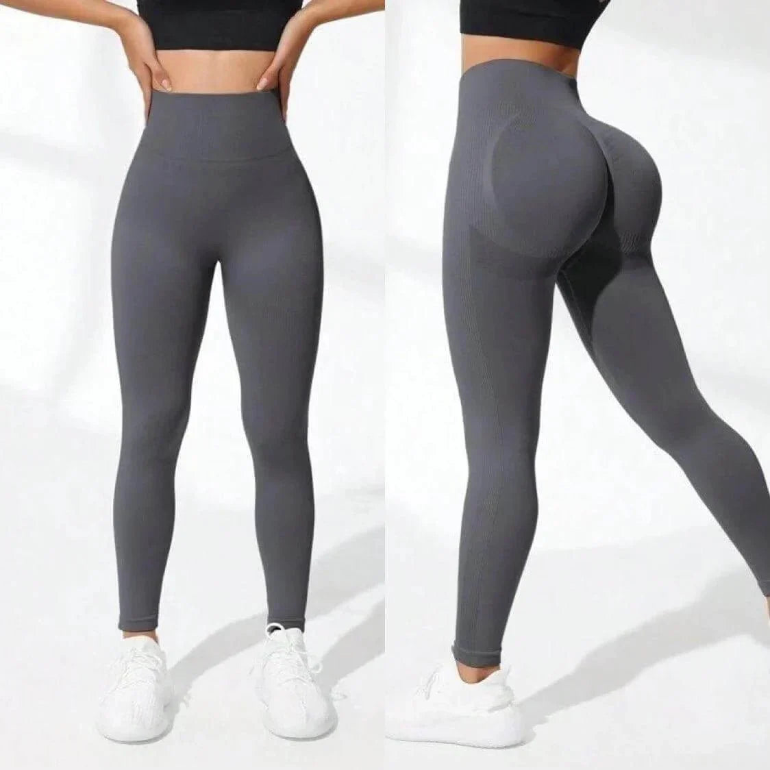 Damen High Waist Push Up Sport-Leggings – Figurformende Seamless Fitness-Tights für Training & Alltag