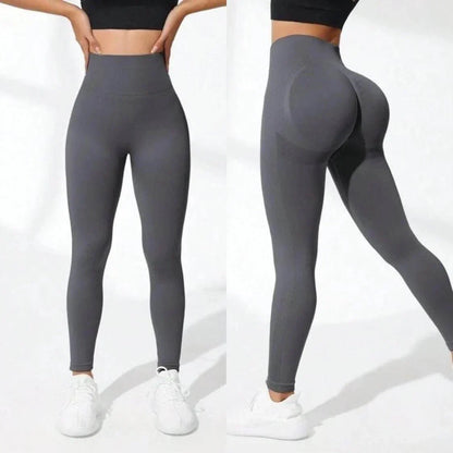 Damen High Waist Push Up Sport-Leggings – Figurformende Seamless Fitness-Tights für Training & Alltag