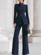 Set met blazer en wijde broek voor dames, met zakken
