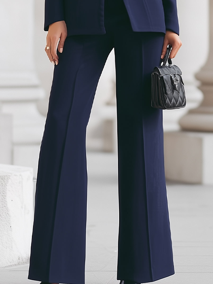 Set met blazer en wijde broek voor dames, met zakken