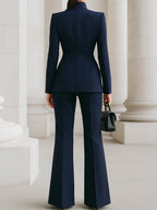 Set met blazer en wijde broek voor dames, met zakken