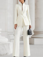 Set met blazer en wijde broek voor dames, met zakken