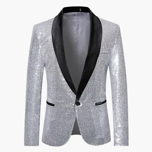 Veste de smoking pailletée pour hommes pour occasions festives – Blazer de soirée élégant avec sequins