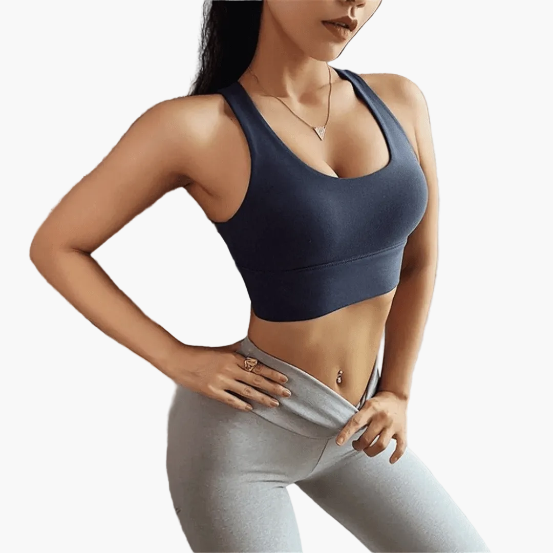 Dames Sport-BH met Push-Up en Kruisbandjes – Stijlvolle Steun voor Fitness & Yoga