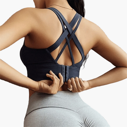 Dames Sport-BH met Push-Up en Kruisbandjes – Stijlvolle Steun voor Fitness & Yoga