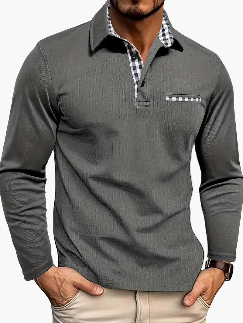 Herre langermet poloskjorte – Moderne casual-look for jobb og fritid