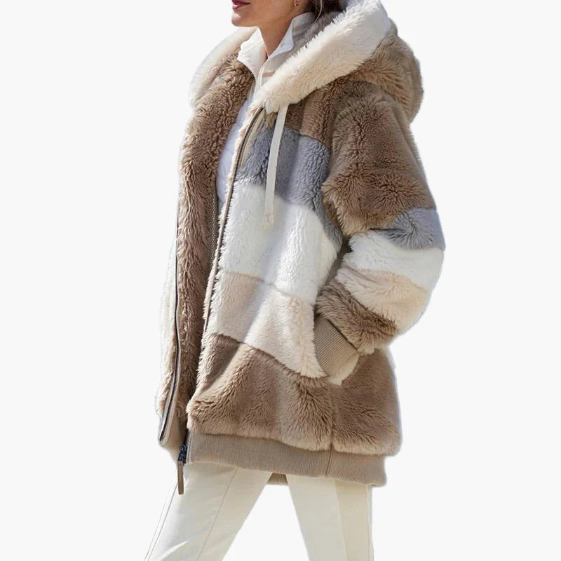 Veste d'hiver femme avec capuche et fermeture éclair – Manteau de loisirs tendance pour les jours froids
